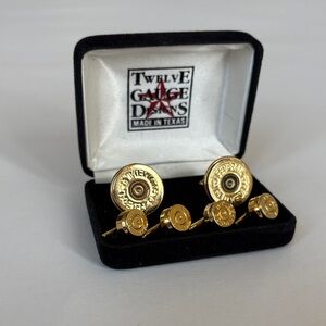 Gold Bullet Cufflink Set - Gold